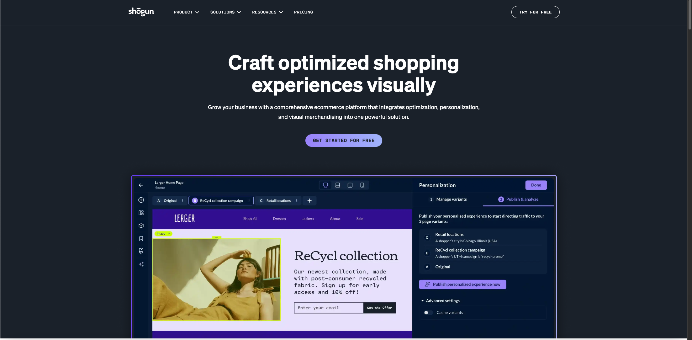 Shogun ‑ Landing Page Builder